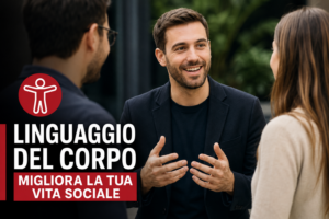 Persone che comunicano utilizzando il linguaggio del corpo durante una conversazione sociale per migliorare relazioni, fiducia e comunicazione non verbale