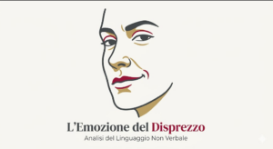 Illustrazione minimalista del volto umano che mostra l'espressione asimmetrica del disprezzo, con focus sul labbro sollevato e sguardo di superiorità