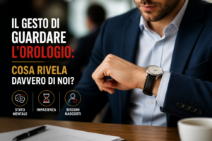 Persona che guarda l’orologio al polso, segnale di impazienza nel linguaggio del corpo