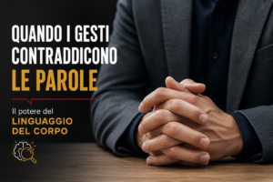 Mani intrecciate che esprimono tensione e incongruenza nel linguaggio del corpo